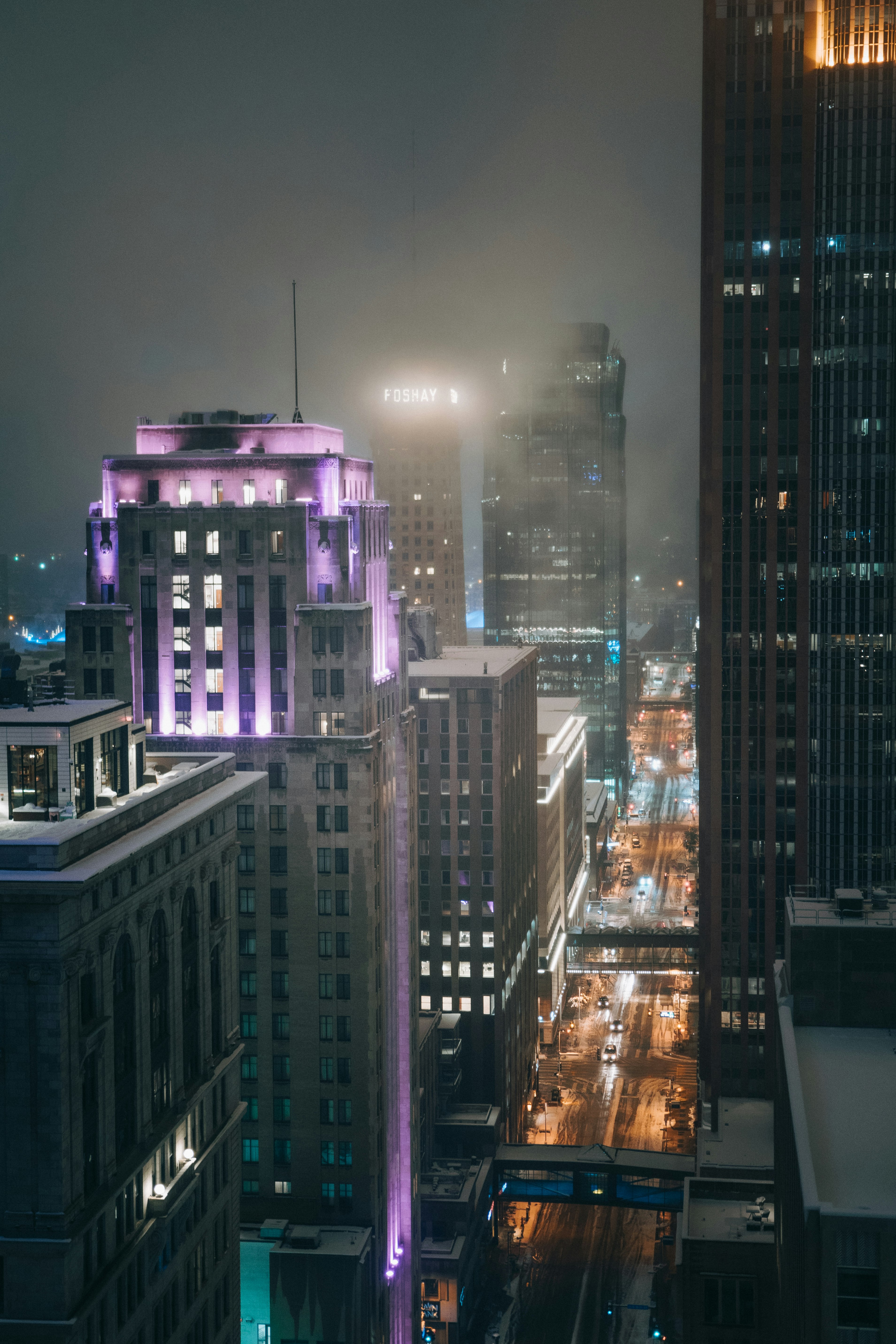 city buildings during night time